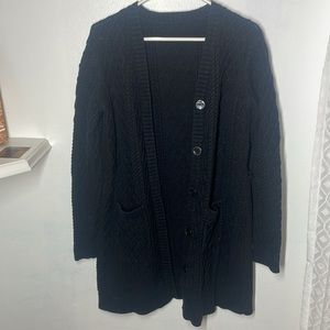 L.L Bean knit black cardigan medium